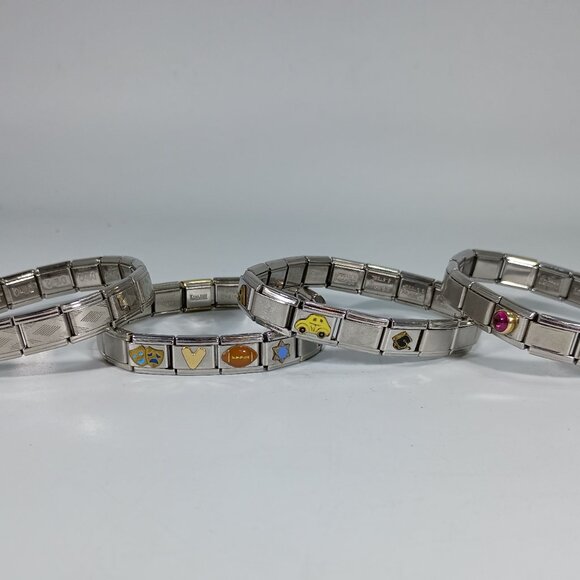 Lot of 4 Charm Bracelets Zoppini, D'Linq & Venice Charm Chick w/Extra Link Mates - Picture 2 of 3